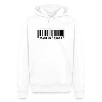 Anniversaire 2009 - Sweat à capuche Premium bio Homme - blanc - Devant - Nico (187cm)