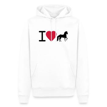 I love Horses - Männer Premium Bio Hoodie - Weiß - Vorne - Nico (187cm)