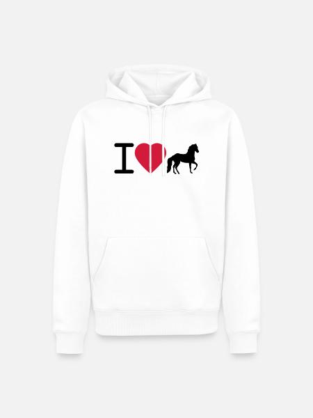 I Love Horses - Men’s Premium Organic Hoodie - white