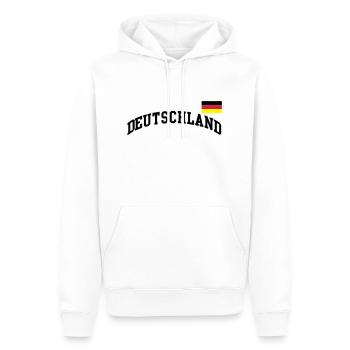 Deutschland Flagge - Germany-BRD-Fussball-soccer - Männer Premium Bio Hoodie - Weiß - Vorne - Nico (187cm)