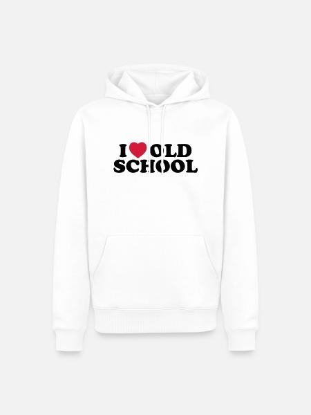 I love old school - Men’s Premium Organic Hoodie - white