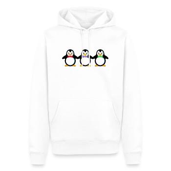 manchots - Sweat à capuche Premium bio Homme - blanc - Devant - Nico (187cm)