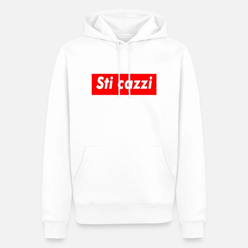 sti cazzi - Sweat à capuche Premium bio Homme - blanc