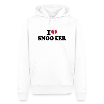 I love Snooker - Männer Premium Bio Hoodie - Weiß - Vorne - Nico (187cm)