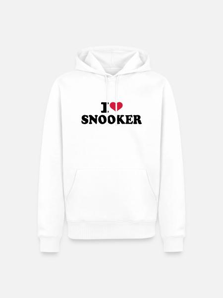 I love Snooker - Männer Premium Bio Hoodie - Weiß