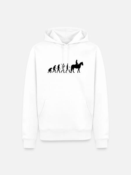 Evolution Horse Riding - Männer Premium Bio Hoodie - Weiß