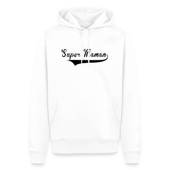 Super Maman - Sweat à capuche Premium bio Homme - blanc - Devant - Nico (187cm)