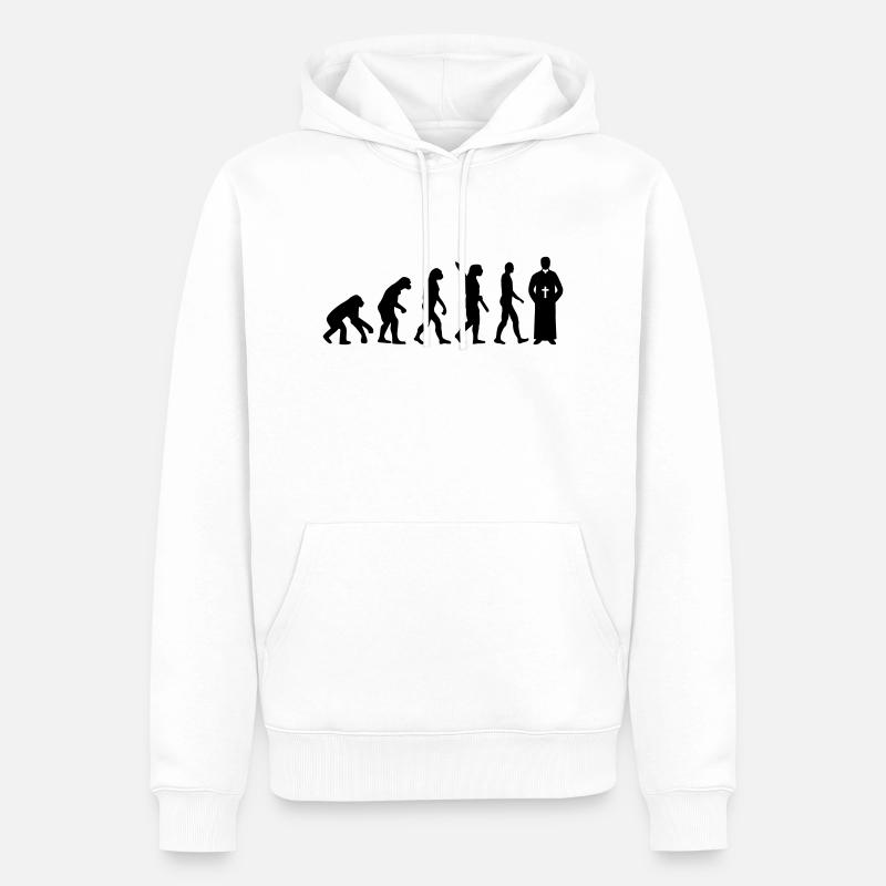 Évolution Pasteur - Sweat à capuche Premium bio Homme - blanc