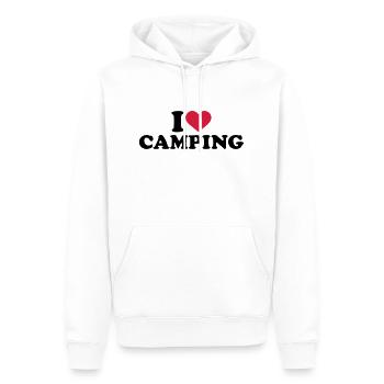 I love Camping - Sweat à capuche Premium bio Homme - blanc - Devant - Nico (187cm)