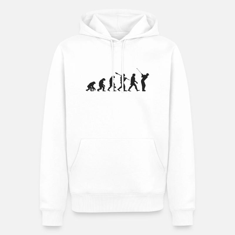 Golf Evolution Retro Geschenk für Golfer - Männer Premium Bio Hoodie - Weiß