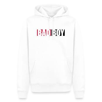 Text Bad Boy - Männer Premium Bio Hoodie - Weiß - Vorne - Nico (187cm)
