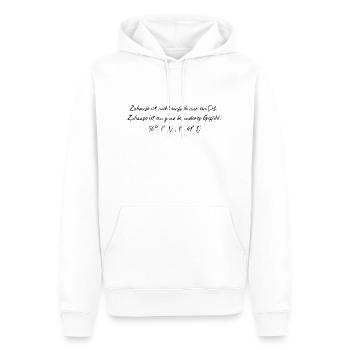 50 7 N 8 41 O - Männer Premium Bio Hoodie - Weiß - Vorne - Nico (187cm)