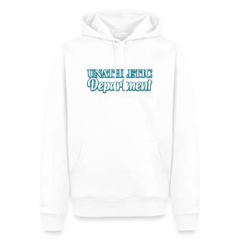 Unathletic Department 3 - Männer Premium Bio Hoodie - Weiß - Vorne - Nico (187cm)