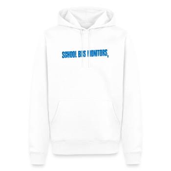 Moniteurs d’autobus scolaires, tout savoir et voir tous les 10 - Sweat à capuche Premium bio Homme - blanc - Devant - Nico (187cm)