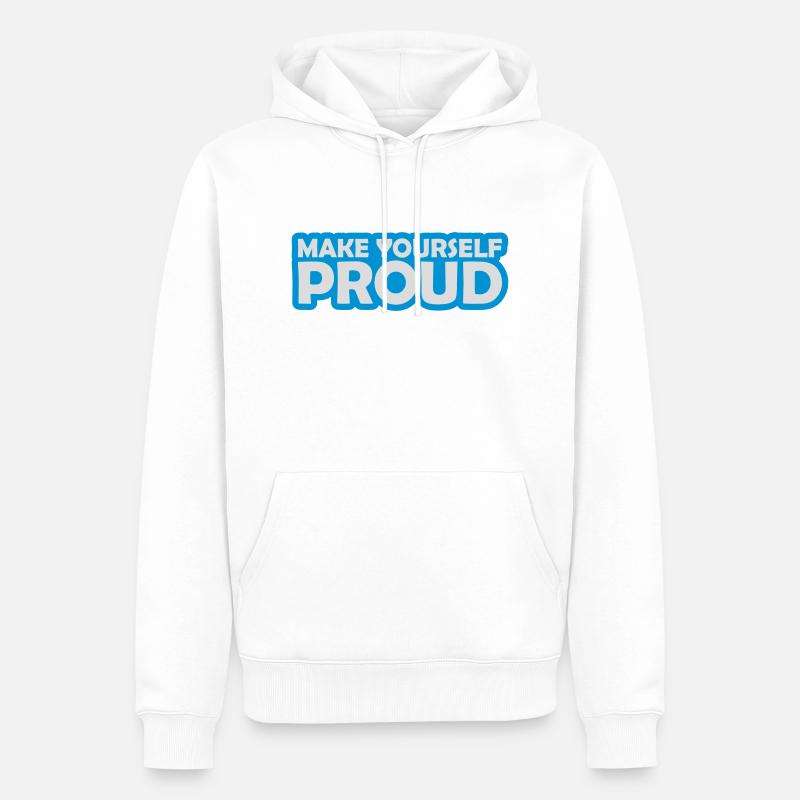Faites-vous fier de la citation - Sweat à capuche Premium bio Homme - blanc