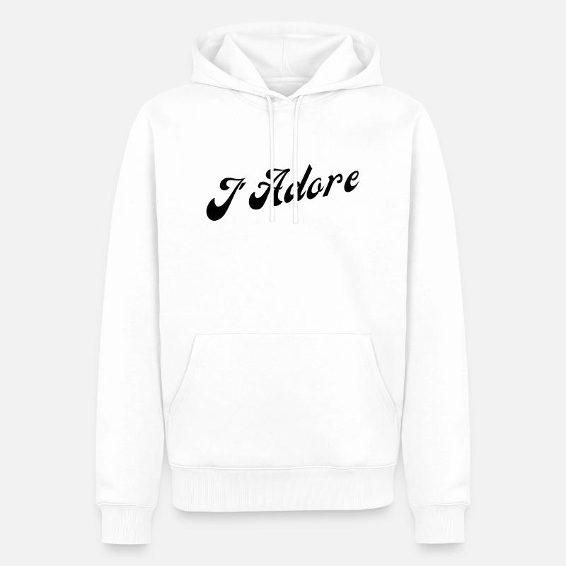 J'adore idée cadeau - Sweat à capuche Premium bio Homme - blanc