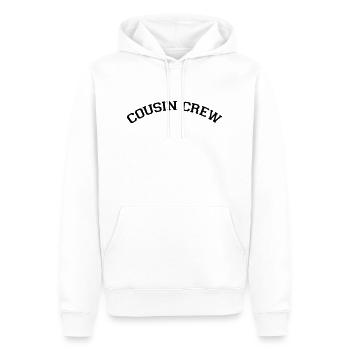 Cousin Crew Typografie im Varsity-Stil - Männer Premium Bio Hoodie - Weiß - Vorne - Nico (187cm)