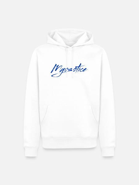 logo transparent background dark blue - Männer Premium Bio Hoodie - Weiß