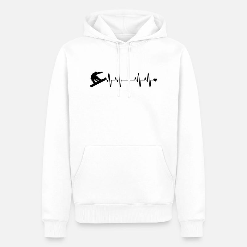 Snowboarder - Sweat à capuche Premium bio Homme - blanc