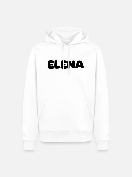 Name - Elena - Männer Premium Bio Hoodie - Weiß