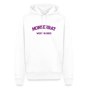Monserrat - Plymouth - Caraïbes - Antilles - Sweat à capuche Premium bio Homme - blanc - Devant - Nico (187cm)