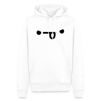 Kawaii Face: Cute Eyes & Smile Design - Men’s Premium Organic Hoodie - white - Front - Nico (187cm)