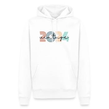 2024 Vintage Retro - Männer Premium Bio Hoodie - Weiß - Vorne - Nico (187cm)