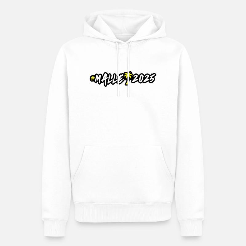 Malle 2025 Palmier - Sweat à capuche Premium bio Homme - blanc
