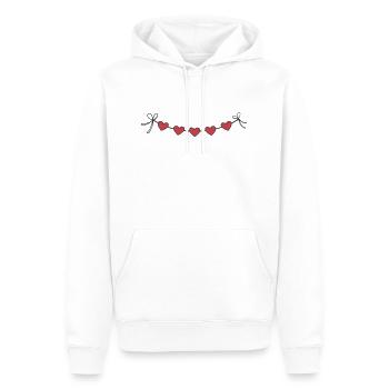Herzgirlande Girlande Herzen - Männer Premium Bio Hoodie - Weiß - Vorne - Nico (187cm)