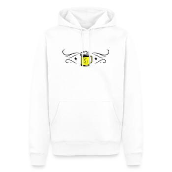 Icône de chope de bière - Sweat à capuche Premium bio Homme - blanc - Devant - Nico (187cm)