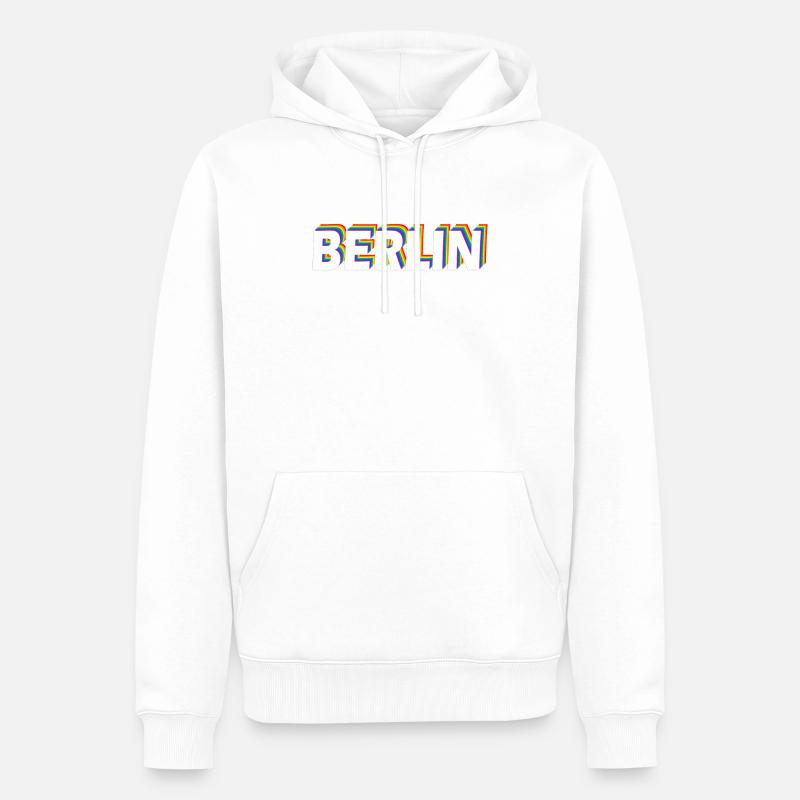 Berlin CSD Rainbow Pride - Sweat à capuche Premium bio Homme - blanc