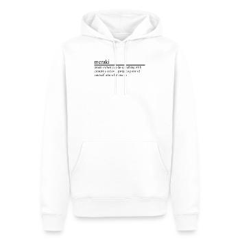 Meraki - Men’s Premium Organic Hoodie - white - Front - Nico (187cm)