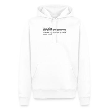 Smonday - Men’s Premium Organic Hoodie - white - Front - Nico (187cm)