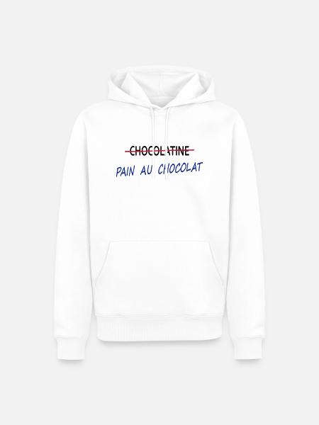 Pain au chocolat - Sweat à capuche Premium bio Homme - blanc