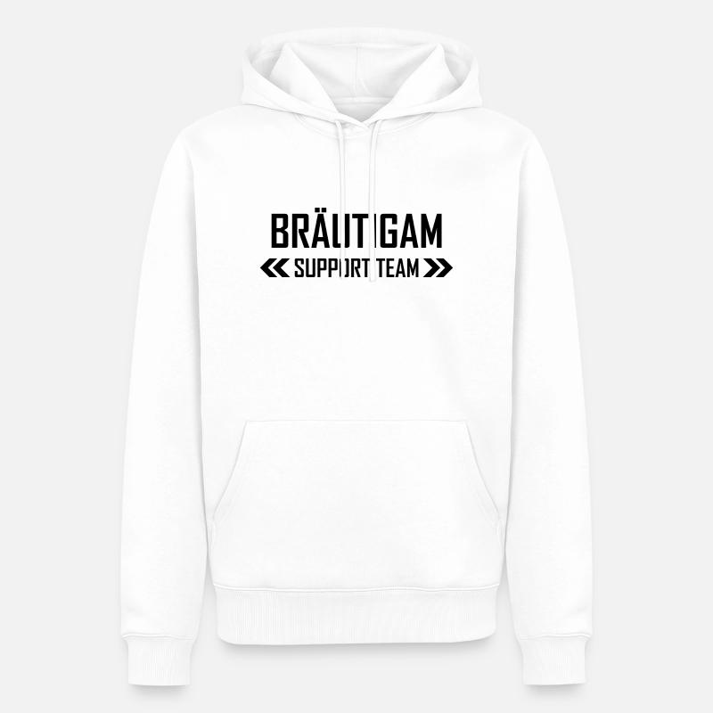 Bräutigam Support Team - Männer Premium Bio Hoodie - Weiß