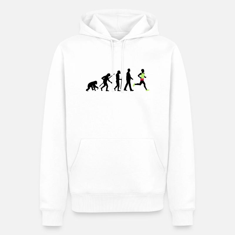evolution_laufer_102012_a_3c - Sweat à capuche Premium bio Homme - blanc