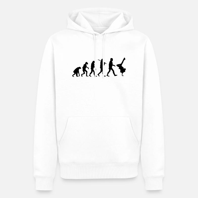 Evolution brakedance - Sweat à capuche Premium bio Homme - blanc