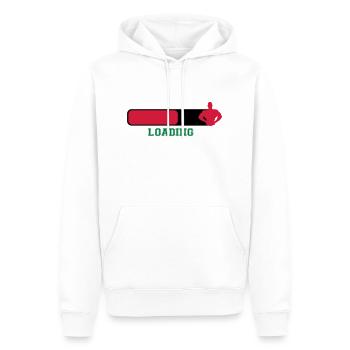 Loading - Männer Premium Bio Hoodie - Weiß - Vorne - Nico (187cm)