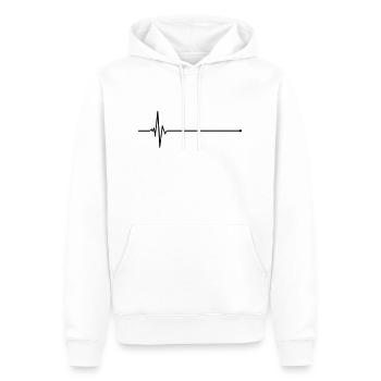 Puls - Pulslinie - Frequenz - Männer Premium Bio Hoodie - Weiß - Vorne - Nico (187cm)
