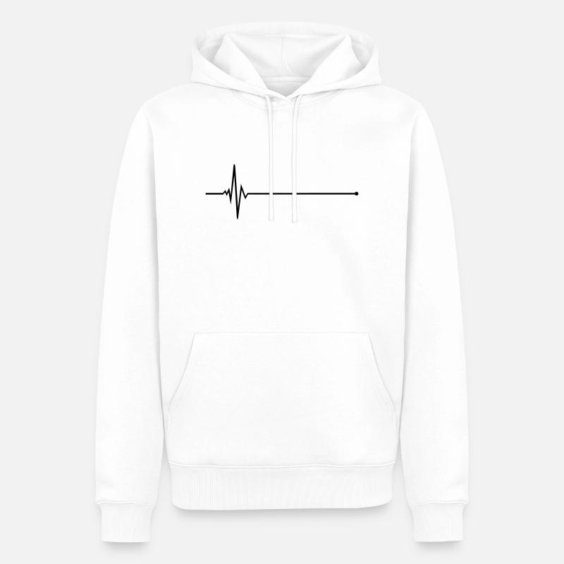 Puls - Pulslinie - Frequenz - Männer Premium Bio Hoodie - Weiß