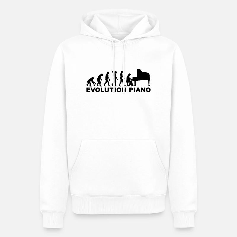 Evolution Piano - Sweat à capuche Premium bio Homme - blanc