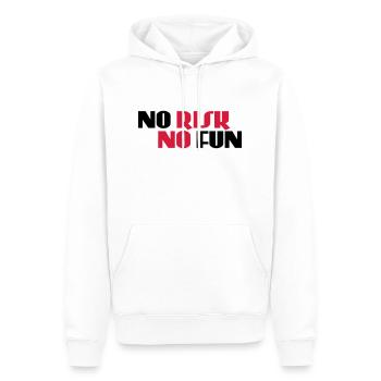 No risk, no fun - Men’s Premium Organic Hoodie - white - Front - Nico (187cm)