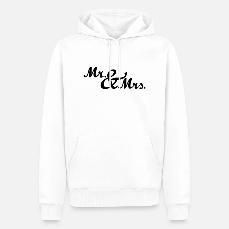 Mr & Mrs - Männer Premium Bio Hoodie - Weiß