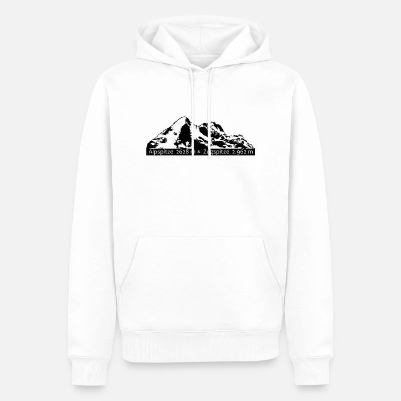 Alpspitze Zugspitze - Männer Premium Bio Hoodie - Weiß