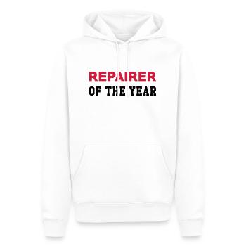 Reparatur / Repairman / Repairer / Repair - Männer Premium Bio Hoodie - Weiß - Vorne - Nico (187cm)