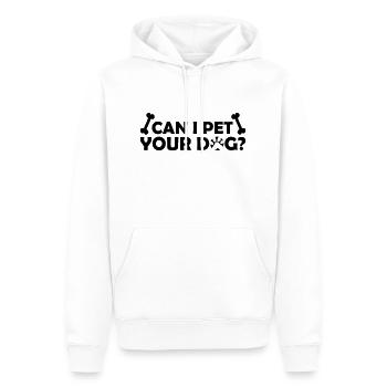Caressez votre chien en disant - Sweat à capuche Premium bio Homme - blanc - Devant - Nico (187cm)