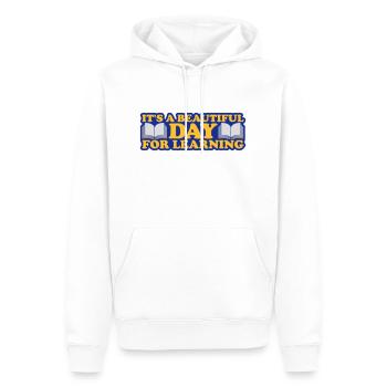 belle journée pour apprendre - Sweat à capuche Premium bio Homme - blanc - Devant - Nico (187cm)