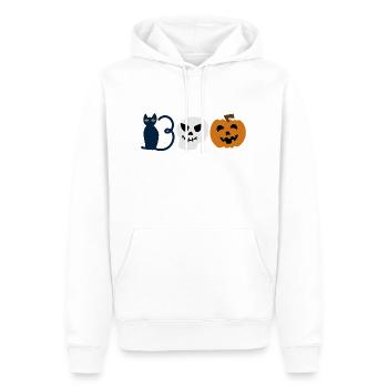 Enfants mignons Halloween Boo, Chat, Fantôme, Citrouille - Sweat à capuche Premium bio Homme - blanc - Devant - Nico (187cm)