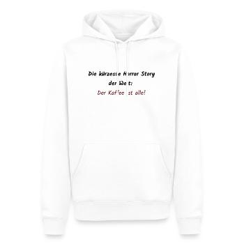 Die kürzeste Horror Story der... - Lustiger Spruch - Männer Premium Bio Hoodie - Weiß - Vorne - Nico (187cm)