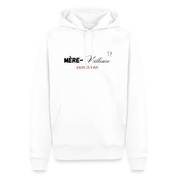 Mère veilleuse depuis 1969 - Sweat à capuche Premium bio Homme - blanc - Devant - Nico (187cm)